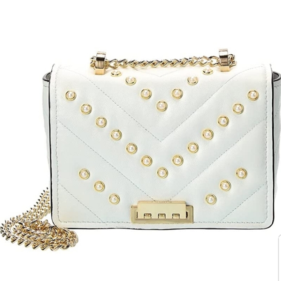 ZAC Zac Posen Soft Earthette Mini Chain Straw & Leather Shoulder